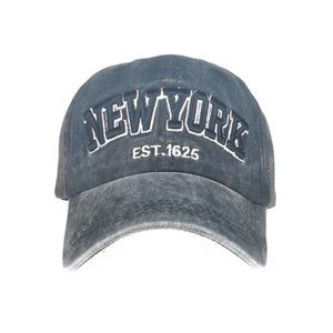 New York Hat, New York City, Embroidered cap hat Faded Blue New